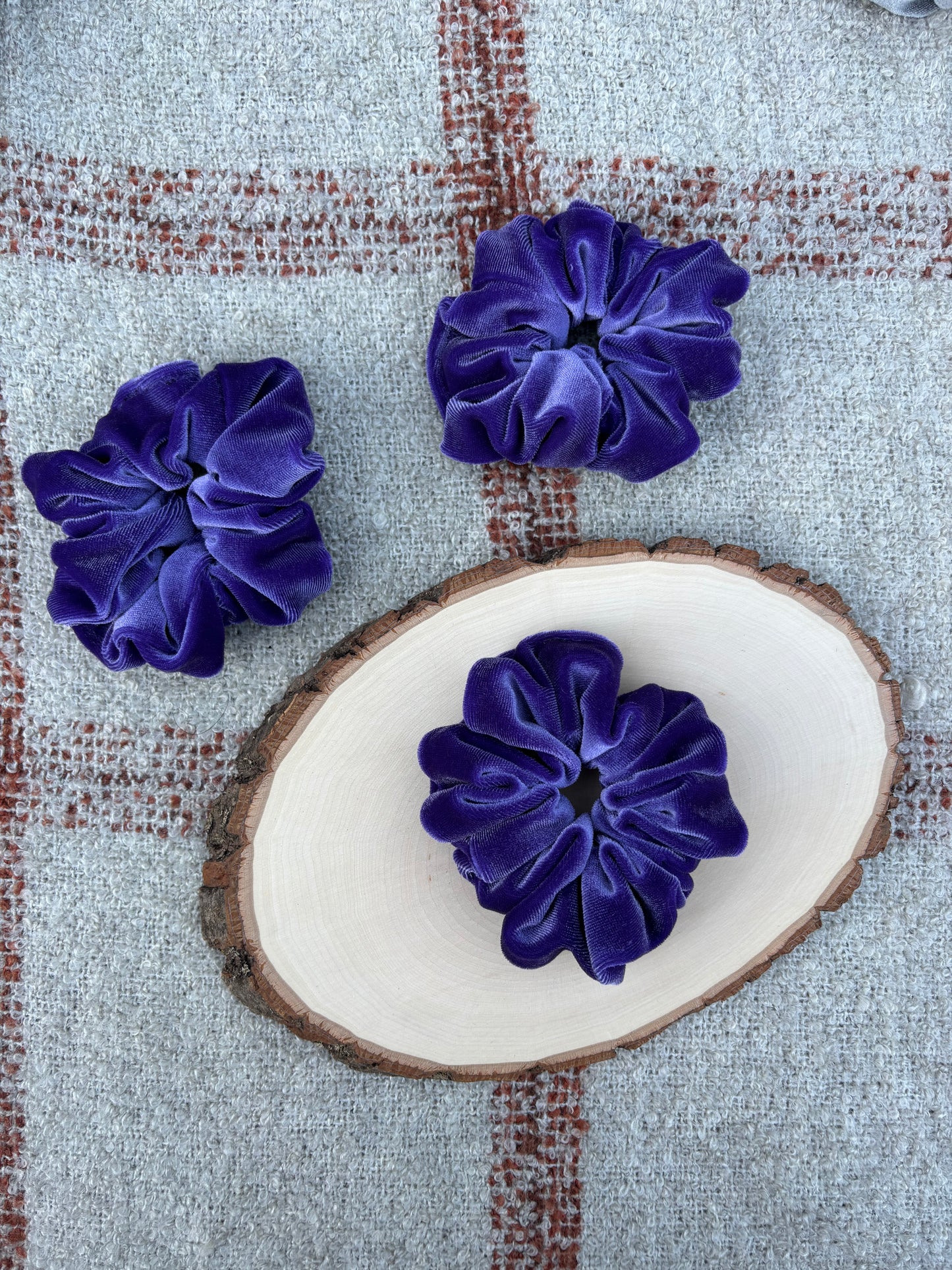 Purple Velour Scrunchie
