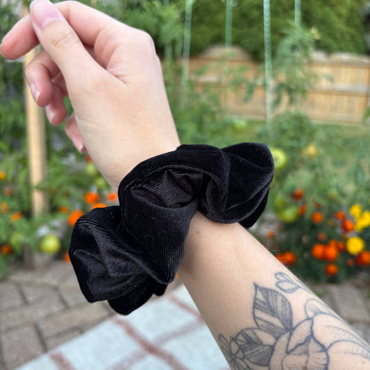 Black Velour Scrunchie