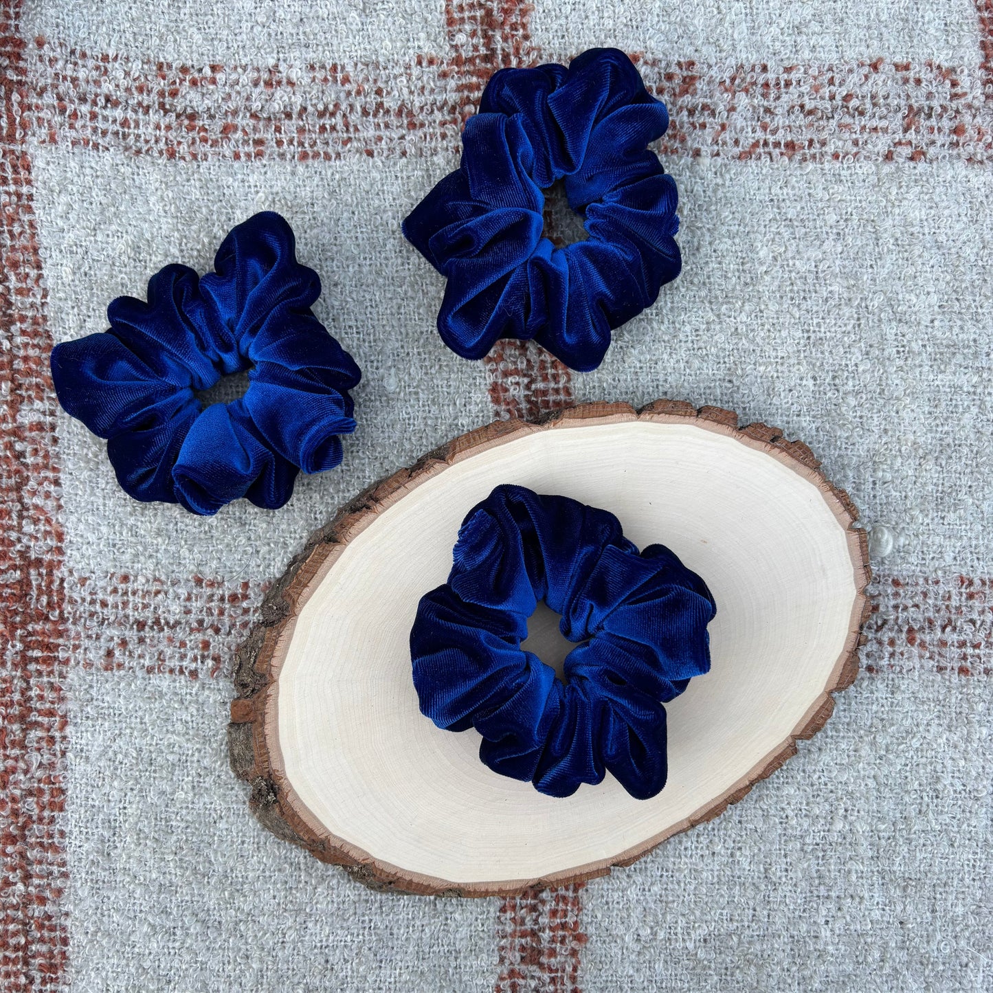 Cobalt Velour Scrunchie