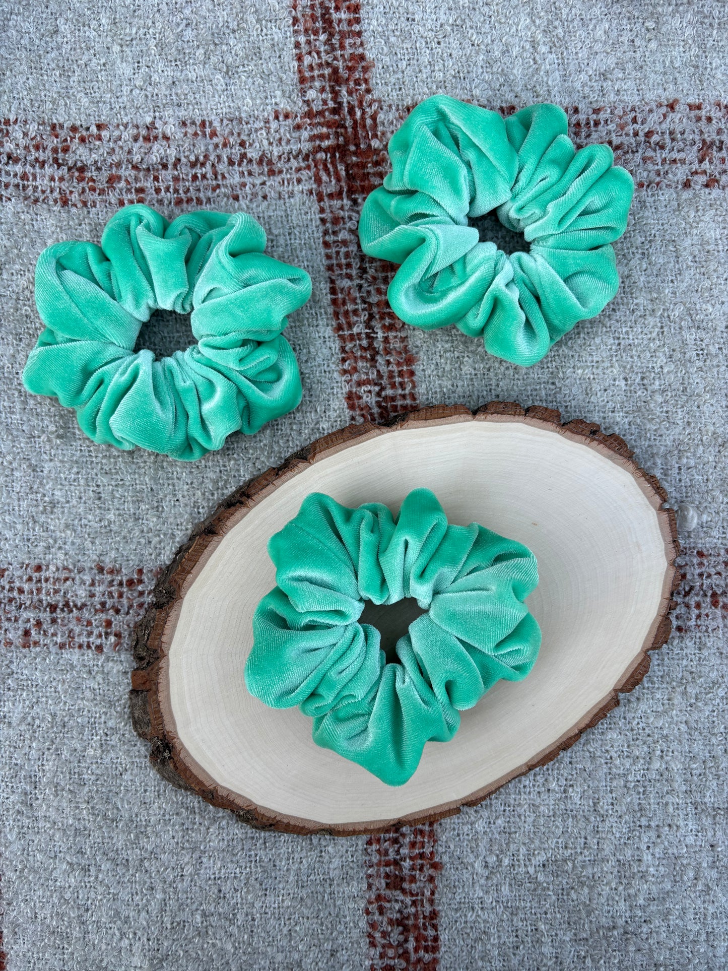 Seafoam Velour Scrunchie