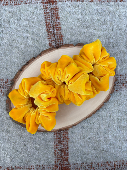 Yellow Velour Scrunchie