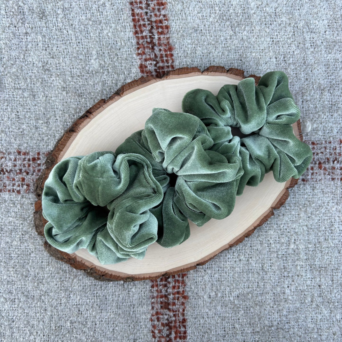 Sage Velour Scrunchie