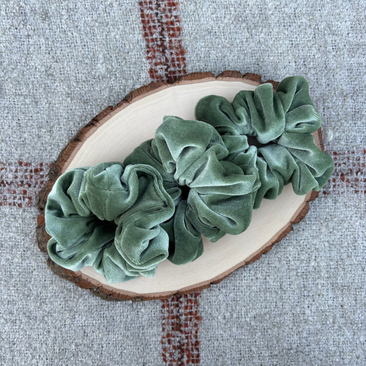 Sage Velour Scrunchie