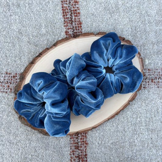 Dusty Blue Velour Scrunchie