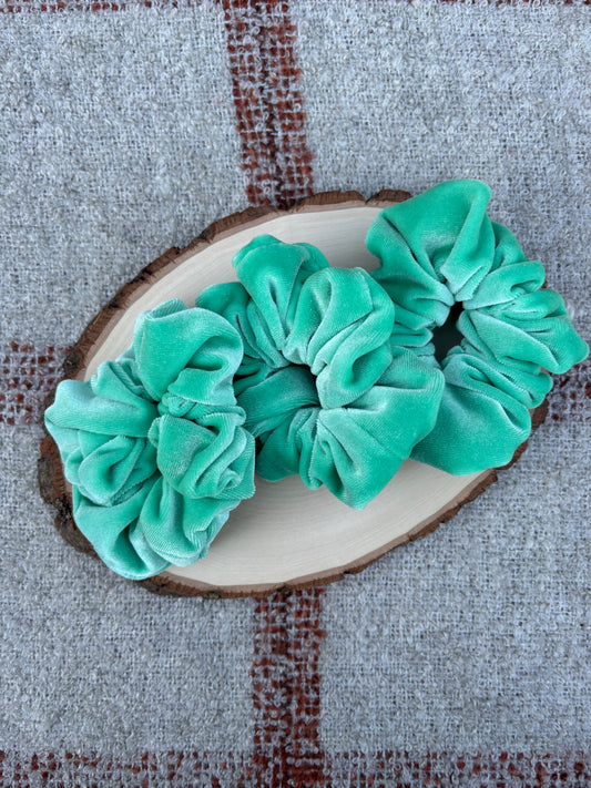 Seafoam Velour Scrunchie