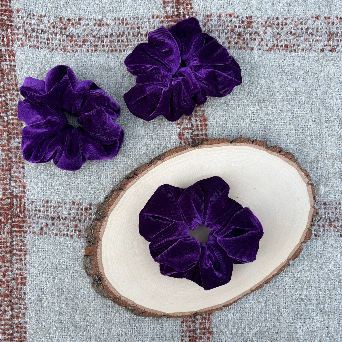 Plum Velour Scrunchie