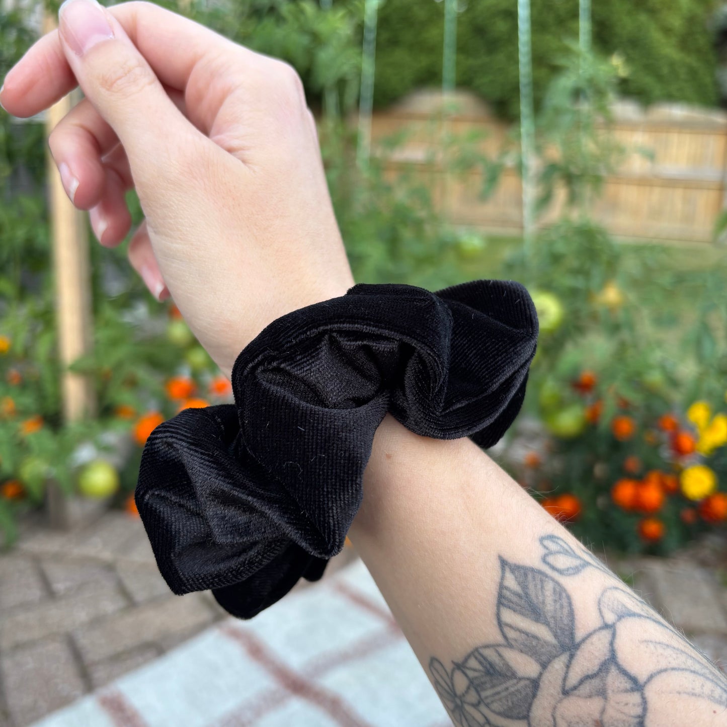 Black Velour Scrunchie