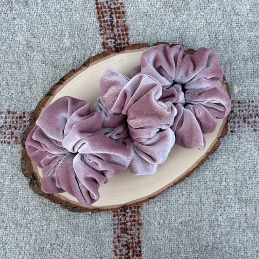 Dusty Rose Velour Scrunchie