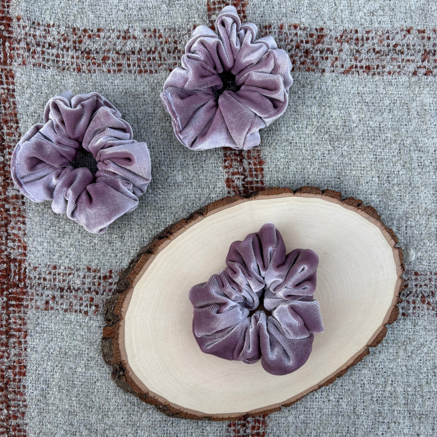 Mauve Velour Scrunchie