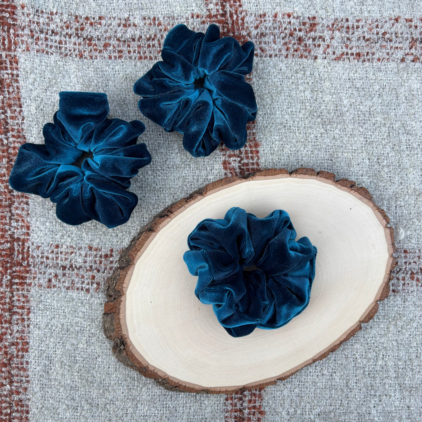 Teal Velour Scrunchie