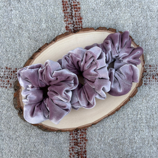 Mauve Velour Scrunchie
