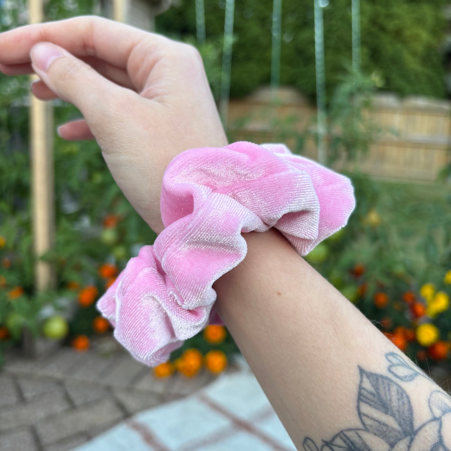 Bubblegum Velour Scrunchie