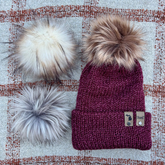 The Twisted Beanie - Burgundy