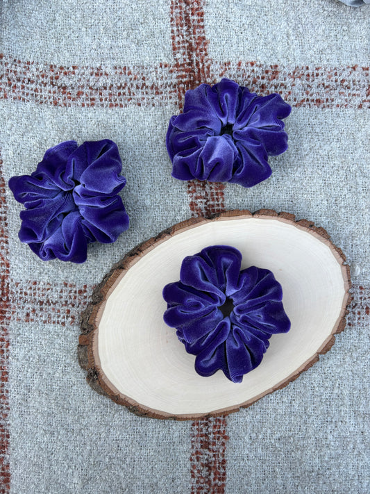 Purple Velour Scrunchie