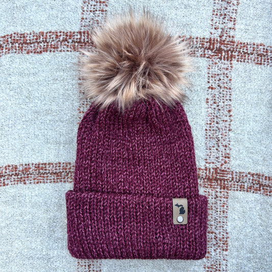 The Twisted Beanie - Burgundy