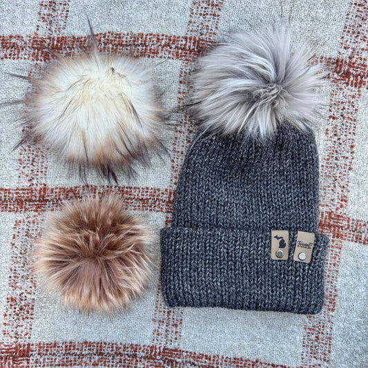 The Twisted Beanie - Charcoal