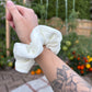 Cream Velour Scrunchie