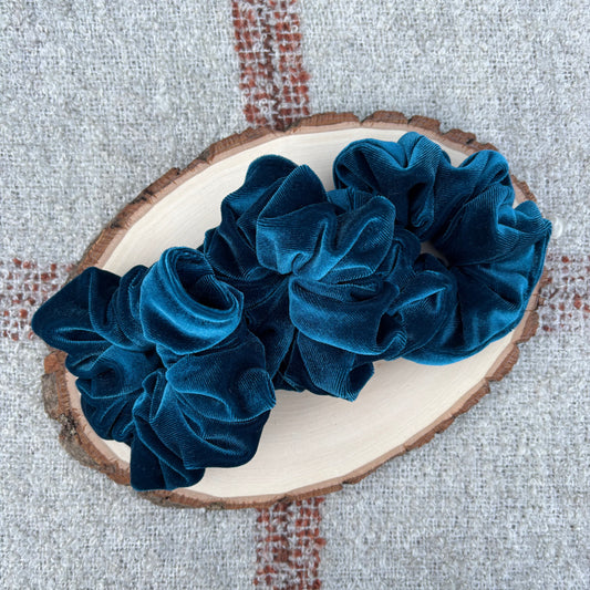 Teal Velour Scrunchie