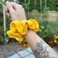 Yellow Velour Scrunchie