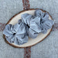 Silver Velour Scrunchie