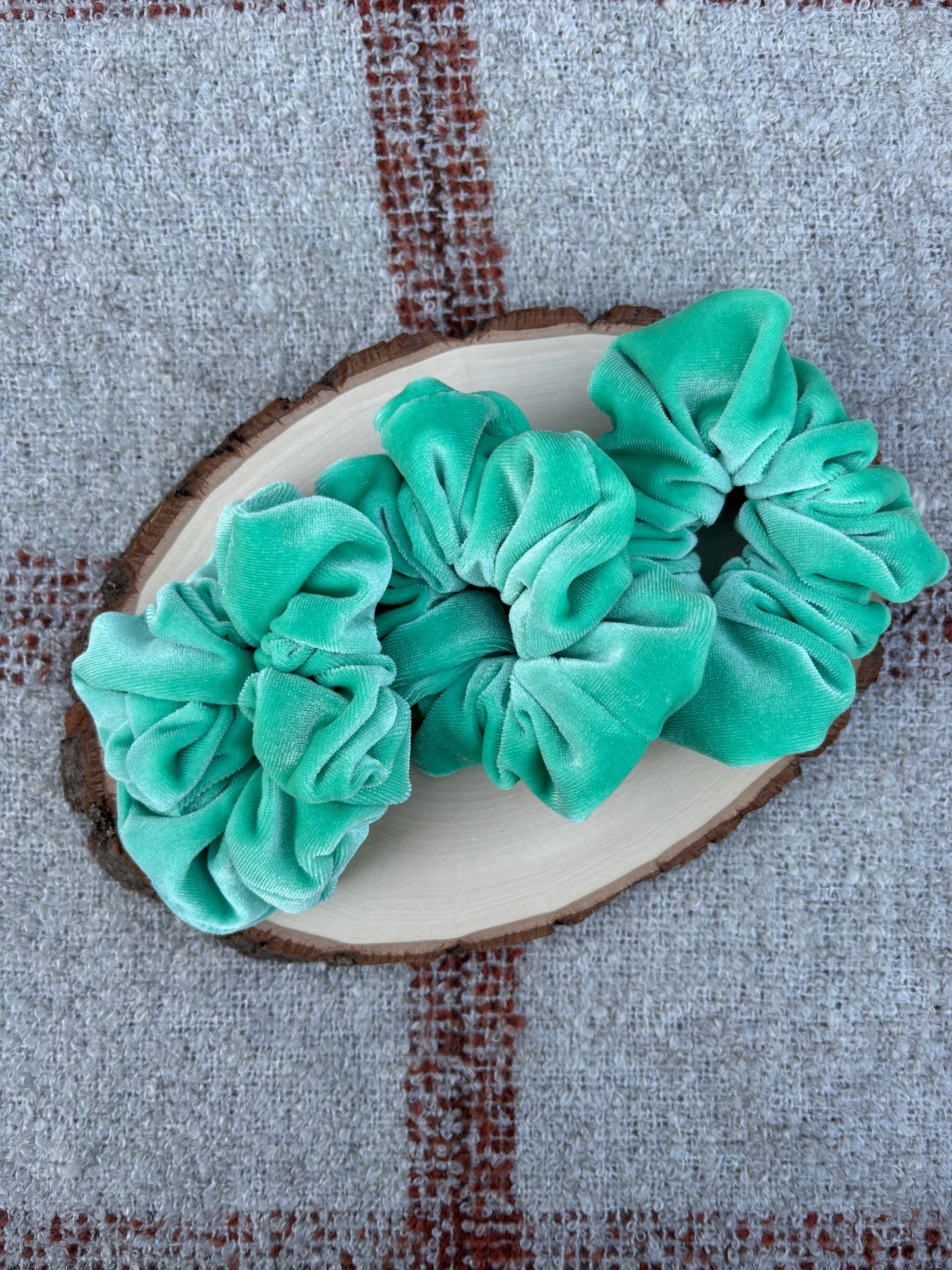 Seafoam Velour Scrunchie