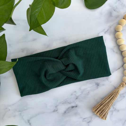 Ribbed Emerald Headband
