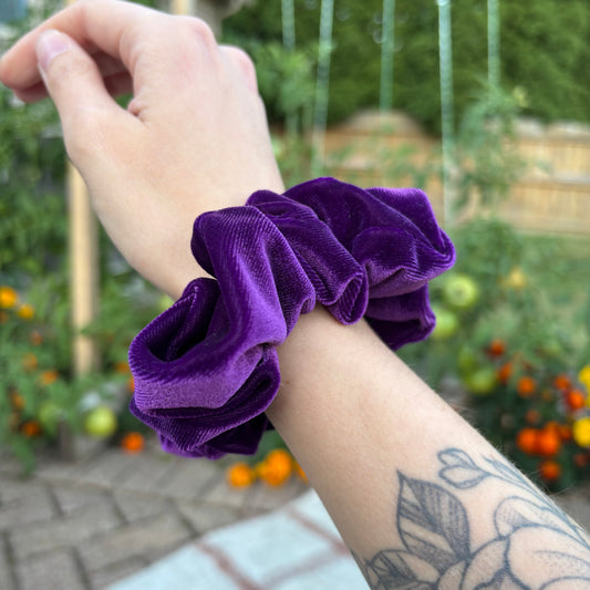 Plum Velour Scrunchie