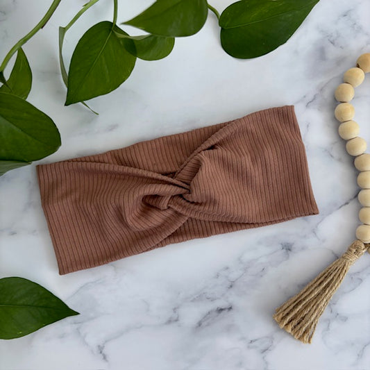 Ribbed Taupe Headband