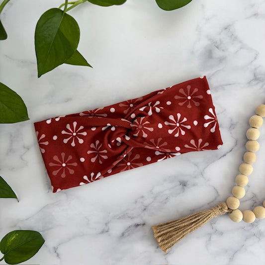 Rust Retro Floral Headband