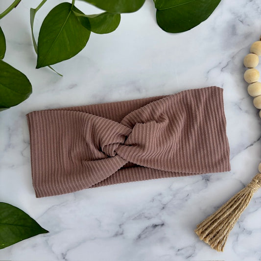 Ribbed Mauve Headband