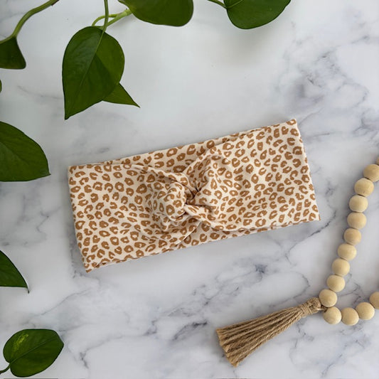 Tan Leopard Print Headband