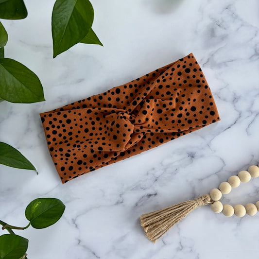 Burnt Orange Polka Dot Headband