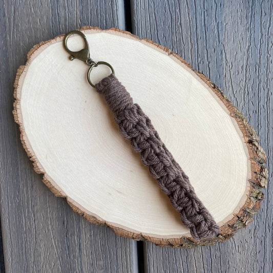 Brown Macramé Wristlet