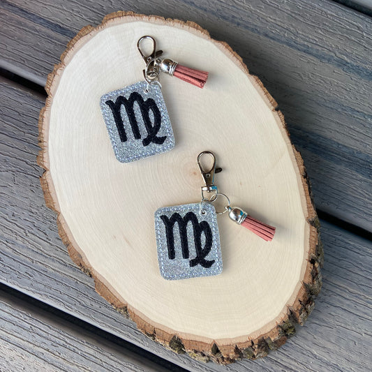 Virgo w/ Dusty Coral Tassel Keychain