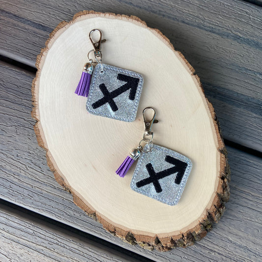 Sagittarius w/ Purple Tassel Keychain