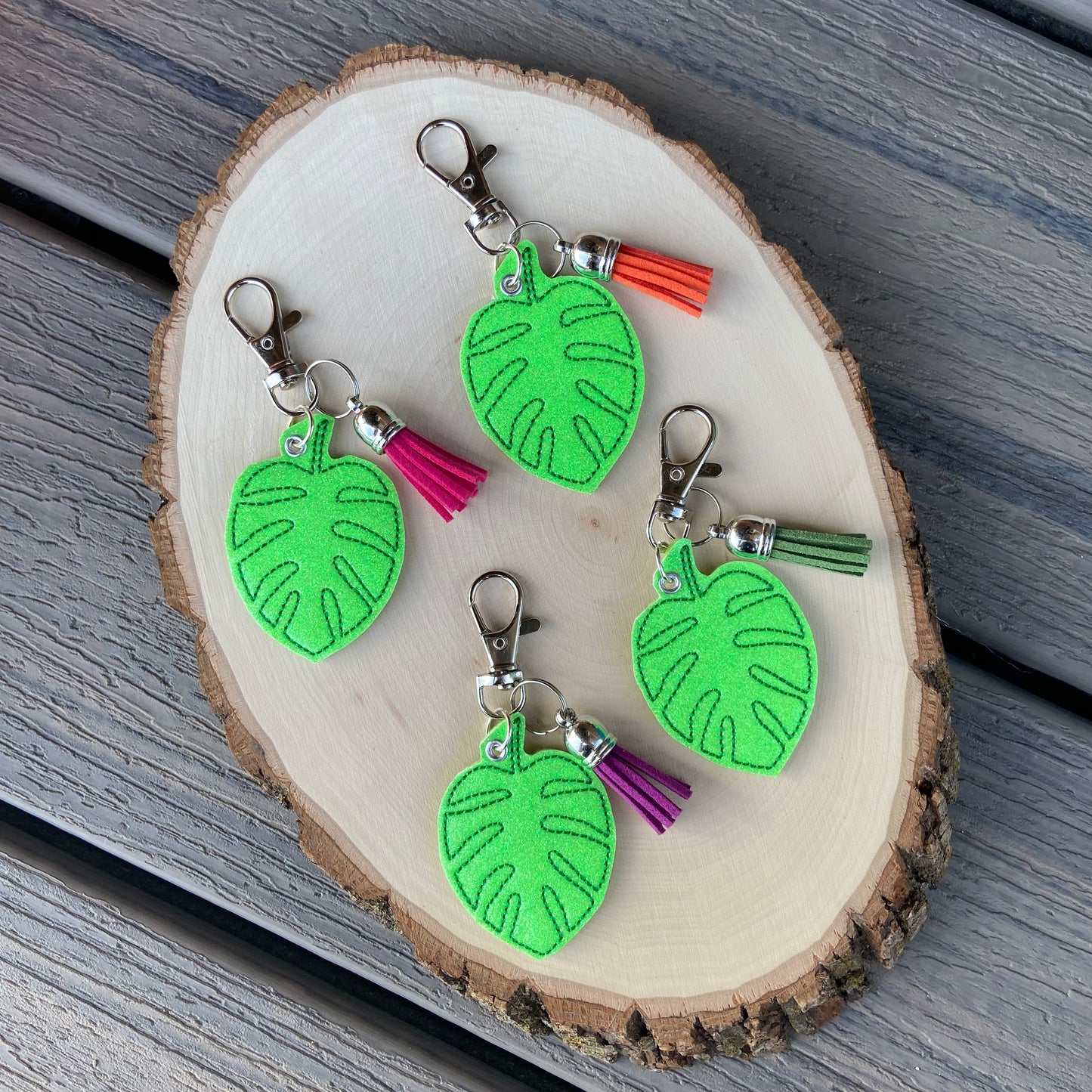 Monstera Keychain