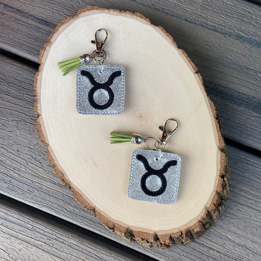 Taurus w/ Green Tassel Keychain