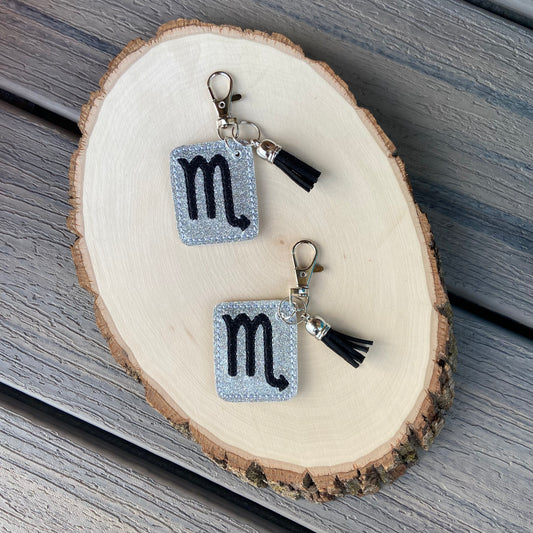 Scorpio w/ Black Tassel Keychain